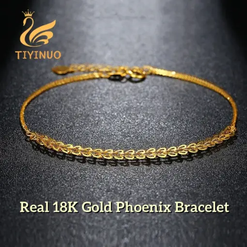 TIYINUO Genuine 18K Gold Real AU750 Phoenix Bracelet Adjustable Gorgeous Gift Fashionable Present For Woman Female Fine Jewelry