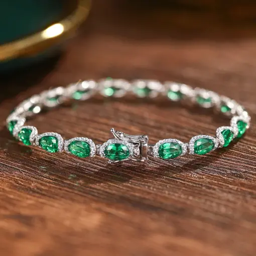 CUMEE Jewelry Cultivates Emerald Silver Plated 18K Gold Fashion Bracelet for Women