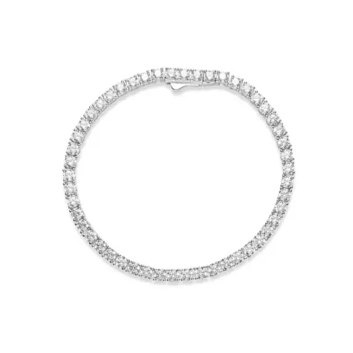 CUMEE 925 Sterling Silver 3mm Tennis Bracelet Cubic Zirconia Silver Bracelets For Women 18k Gold Plated